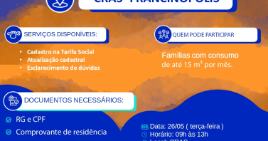 Mutirão da Tarifa Social chega a Francinópolis nesta terça-feira (26)